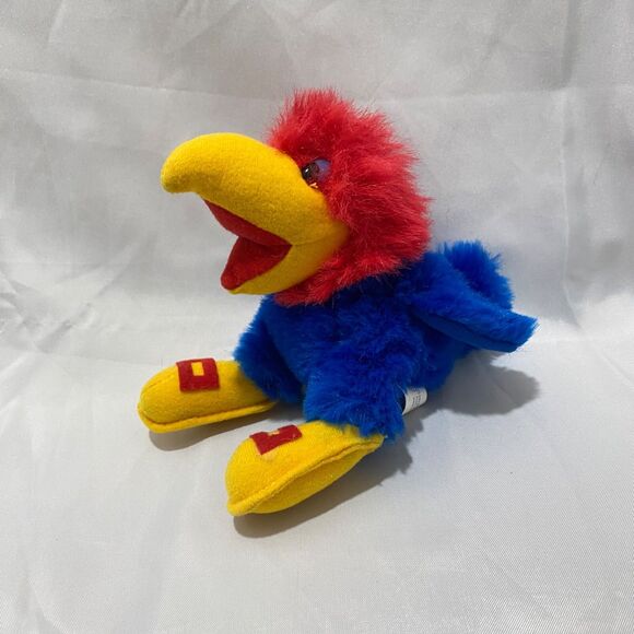 Vintage University of Kansas Mascot Jayhawk Dan Brechner Stuffed Plush Toy 6 In - Picture 3 of 7